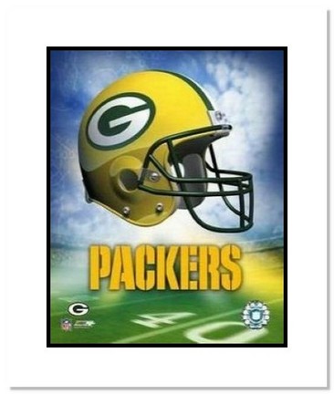 Green Bay Packers NFL "Team Logo and Football Helmet Collage" Double Matted 8" x 10" Photograph