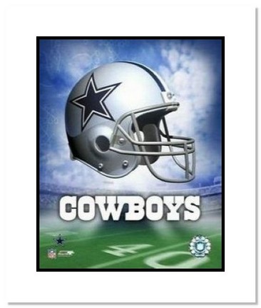 Dallas Cowboys NFL "Team Logo and Football Helmet Collage" Double Matted 8" x 10" Photograph