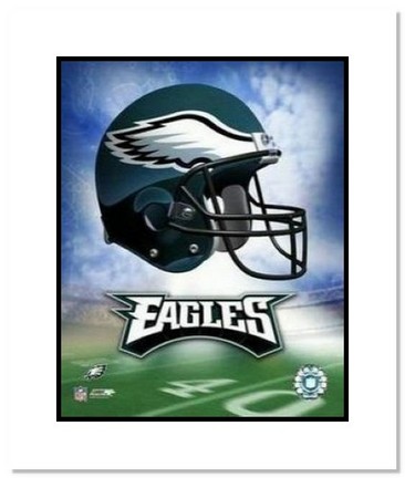 Philadelphia Eagles NFL "Team Logo and Football Helmet Collage" Double Matted 8" x 10" Photograph