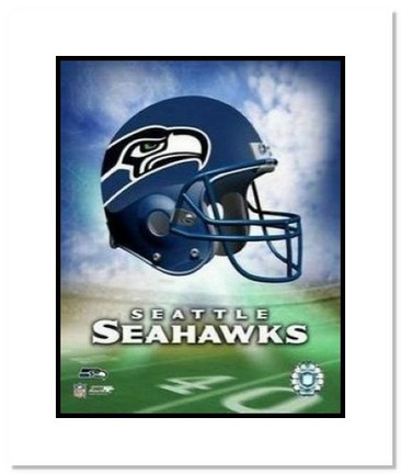 Seattle Seahawks NFL "Team Logo and Football Helmet Collage" Double Matted 8" x 10" Photograph