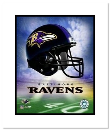 Baltimore Ravens NFL "Team Logo and Football Helmet Collage" Double Matted 8" x 10" Photograph