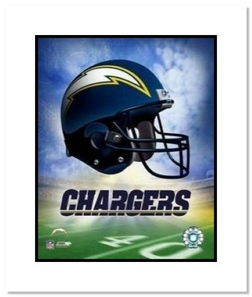 San Diego Chargers NFL "Team Logo and Football Helmet Collage" Double Matted 8" x 10" Photograph