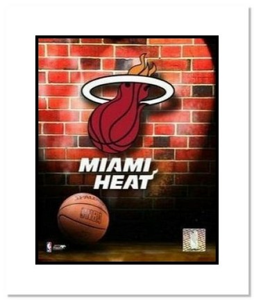 Miami Heat NBA "Team Logo and Basketball" Double Matted 8" x 10" Photograph