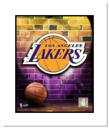 Los Angeles Lakers NBA "Team Logo and Basketball" Double Matted 8" x 10" Photograph