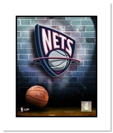 New Jersey Nets NBA "Team Logo and Basketball" Double Matted 8" x 10" Photograph