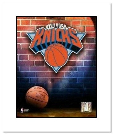 New York Knicks NBA "Team Logo and Basketball" Double Matted 8" x 10" Photograph