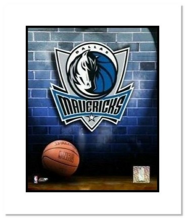 Dallas Mavericks NBA "Team Logo and Basketball" Double Matted 8" x 10" Photograph