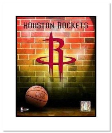Houston Rockets NBA "Team Logo and Basketball" Double Matted 8" x 10" Photograph