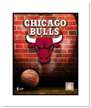 Chicago Bulls NBA "Team Logo and Basketball" Double Matted 8" x 10" Photograph
