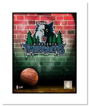 Minnesota Timberwolves NBA "Team Logo and Basketball" Double Matted 8" x 10" Photograph