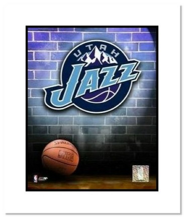 Utah Jazz NBA "Team Logo and Basketball" Double Matted 8" x 10" Photograph