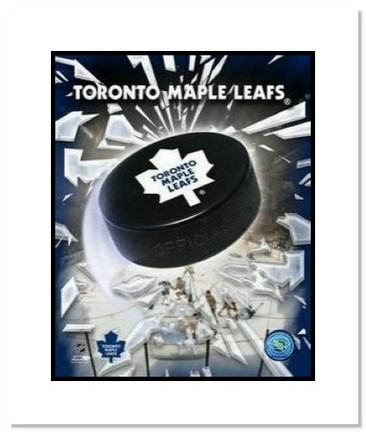 Toronto Maple Leafs NHL "Team Logo and Hockey Puck" Double Matted 8" x 10" Photograph