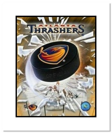 Atlanta Thrashers NHL "Team Logo and Hockey Puck" Double Matted 8" x 10" Photograph
