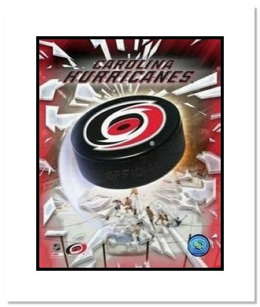 Carolina Hurricanes NHL "Team Logo and Hockey Puck" Double Matted 8" x 10" Photograph
