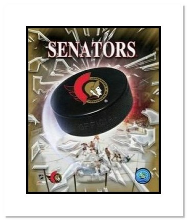 Ottawa Senators NHL "Team Logo and Hockey Puck" Double Matted 8" x 10" Photograph