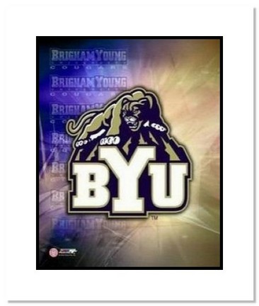 Brigham Young (BYU) Cougars NCAA "Brigham Young University Team Logo" Double Matted 8" x 10" Photogr