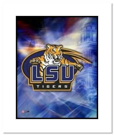 Louisiana State Tigers (LSU) NCAA "Louisiana State University Team Logo" Double Matted 8" x 10" Phot