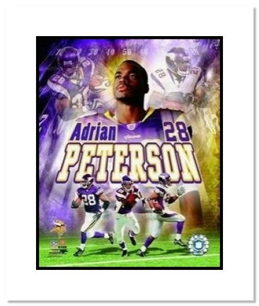 Adrian Peterson Minnesota Vikings NFL "Collage" Double Matted 8" x 10" Photograph
