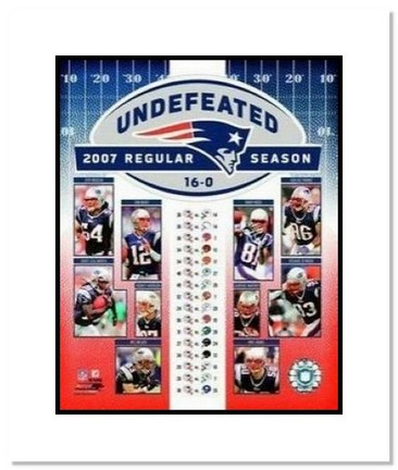 New England Patriots NFL "2007 Undefeated Regular Season Collage" Double Matted 8" x 10" Photograph