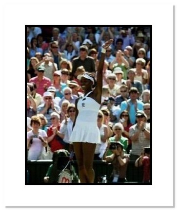 Venus Williams "2008 Wimbledon Waving to Crowd" Double Matted 8" x 10" Photograph