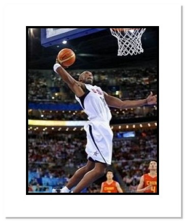 Kobe Bryant Olympics Team USA "2008 Basketball Dunking" Double Matted 8" x 10" Photograph