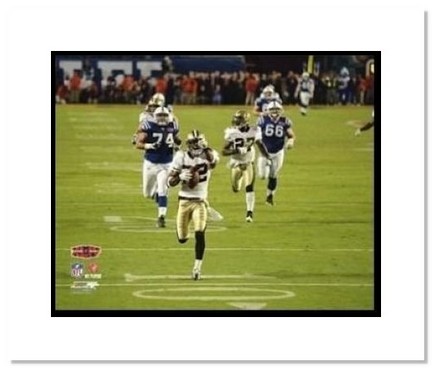Tracy Porter New Orleans Saints NFL "2010 Super Bowl XLIV Interception TD Run 10-Yard Line" Double Matted 8&qu