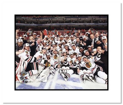 Chicago Blackhawks NHL "2010 Stanley Cup Champions Team Celebration" Double Matted 8" x 10" Photogra