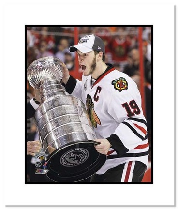 Jonathan Toews Chicago Blackhawks NHL "2010 Stanley Cup Trophy" Double Matted 8" x 10" Photograph