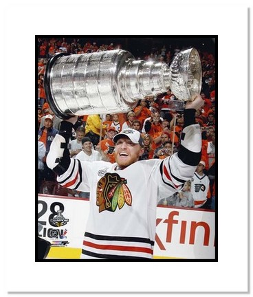 Marian Hossa Chicago Blackhawks NHL "2010 Stanley Cup Trophy" Double Matted 8" x 10" Photograph