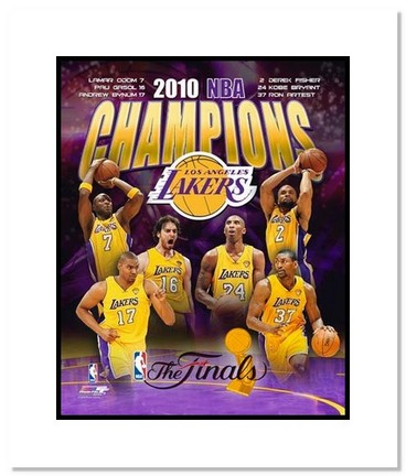 Los Angeles Lakers NBA "2010 NBA Finals Champions Collage" Double Matted 8" x 10" Photograph
