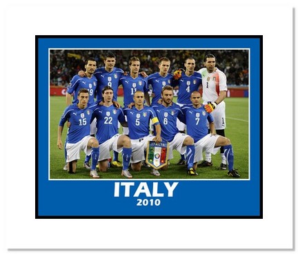 2010 Team Italy "World Cup Starting Eleven" Double Matted 8" x 10" Photograph