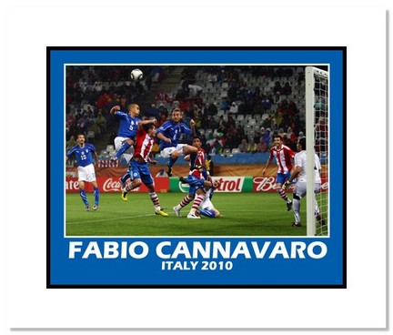 Fabio Cannavaro (Italy) "2010 at World Cup Header" Double Matted 8" x 10" Photograph
