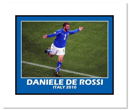 Daniele De Rossi (Italy) "2010 at World Cup Goal" Double Matted 8" x 10" Photograph