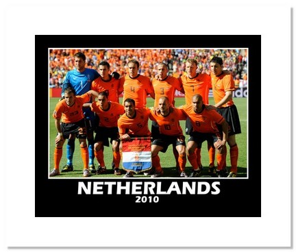 2010 Team Netherlands "World Cup Starting Eleven" Double Matted 8" x 10" Photograph