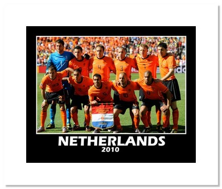 2010 Team Netherlands "World Cup Starting Eleven" Double Matted 8" x 10" Photograph