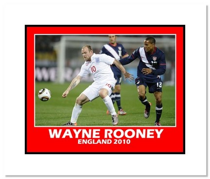 Wayne Rooney (England) "2010 at World Cup vs. USA" Double Matted 8" x 10" Photograph
