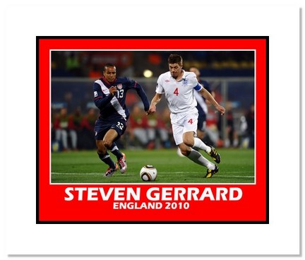Steven Gerrard (England) "2010 at World Cup vs. USA" Double Matted 8" x 10" Photograph