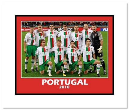 2010 Team Portugal "World Cup Starting Eleven" Double Matted 8" x 10" Photograph