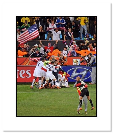 Landon Donovan (USA) "2010 at World Cup 'The Goal' Celebration" Double Matted 8" x 10" Photograph