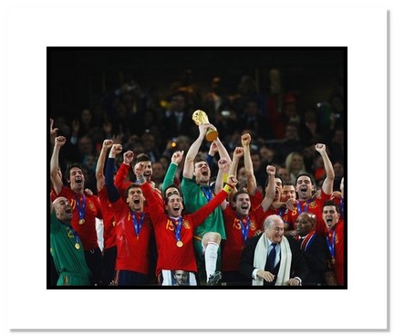 2010 Team Spain "World Cup Celebration 1" Double Matted 8" x 10" Photograph