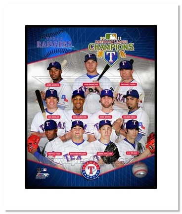 Texas Rangers 2011 American League Champions "Team Collage" Double Matted 8" x 10" Photograph (Unfra