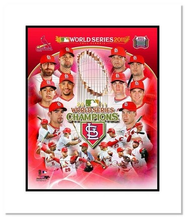 St. Louis Cardinals 2011 World Series Champions "Team Collage" Double Matted 8" x 10" Photograph (Un