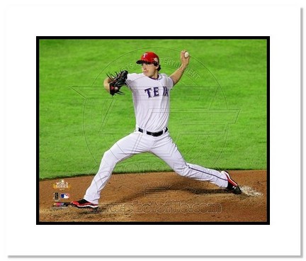 Derek Holland Texas Rangers 2011 World Series "Game 4" Double Matted 8" x 10" Photograph (Unframed)