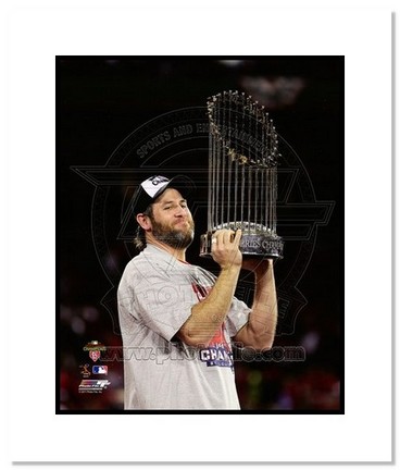 Lance Berkman St. Louis Cardinals 2011 World Series "Trophy" Double Matted 8" x 10" Photograph (Unfr