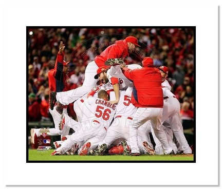 St. Louis Cardinals 2011 World Series "Busch Stadium Celebration #2" Double Matted 8" x 10" Photogra
