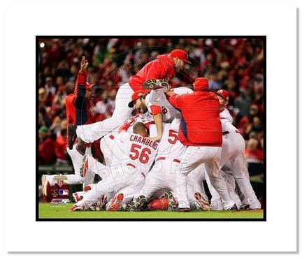 St. Louis Cardinals 2011 World Series "Busch Stadium Celebration #2" Double Matted 8" x 10" Photogra
