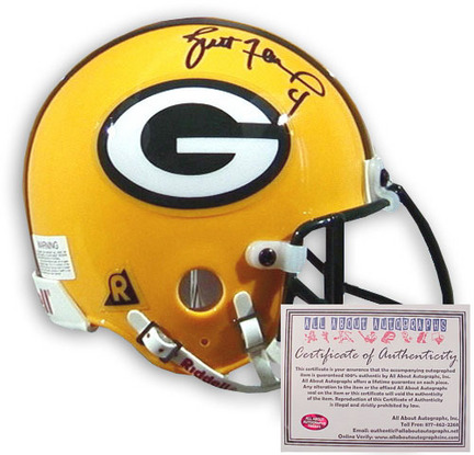 Brett Favre Green Bay Packers NFL Autographed Mini Replica Football Helmet