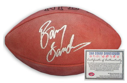 Barry Sanders Detroit Lions NFL Autographed Football