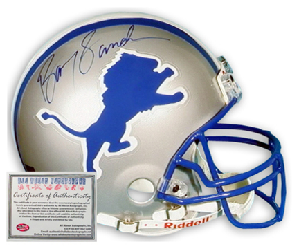Barry Sanders Detroit Lions NFL Autographed Full Size Deluxe Replica Football Helmet