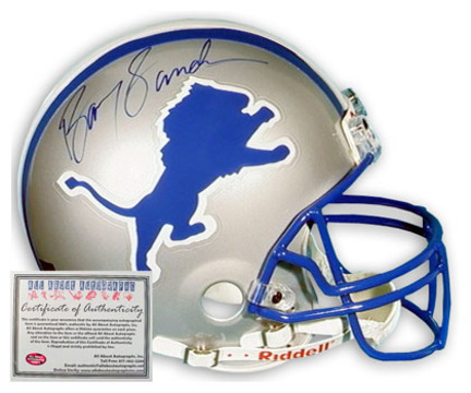 Barry Sanders Detroit Lions NFL Autographed Mini Replica Football Helmet